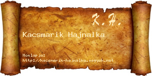 Kacsmarik Hajnalka névjegykártya