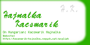 hajnalka kacsmarik business card